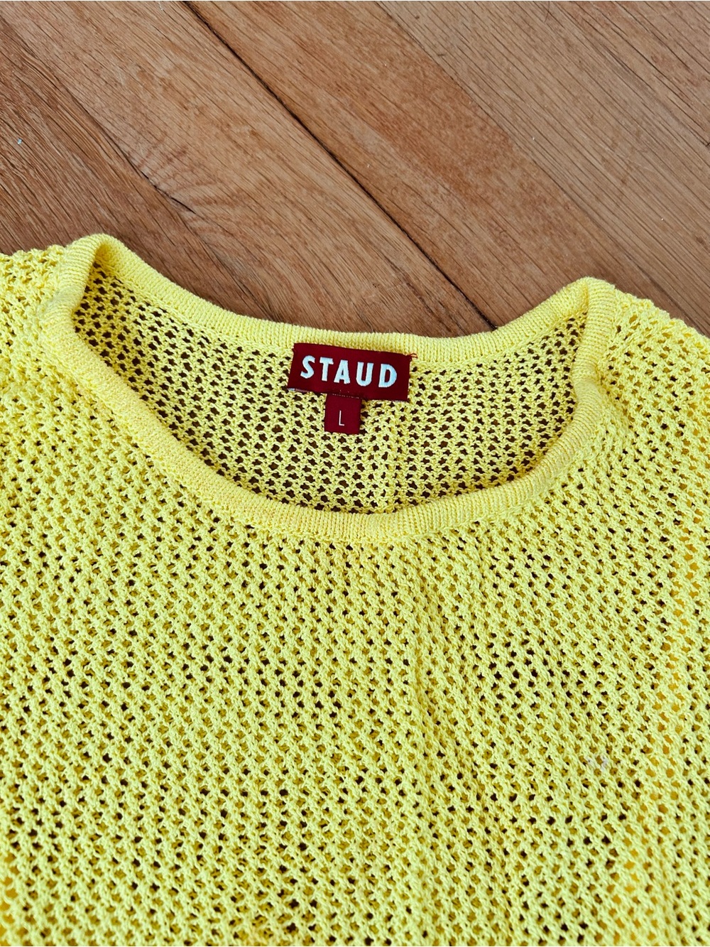 STAUD Yellow and Orange Knit Ruffle Dress - Picture 4 of 5